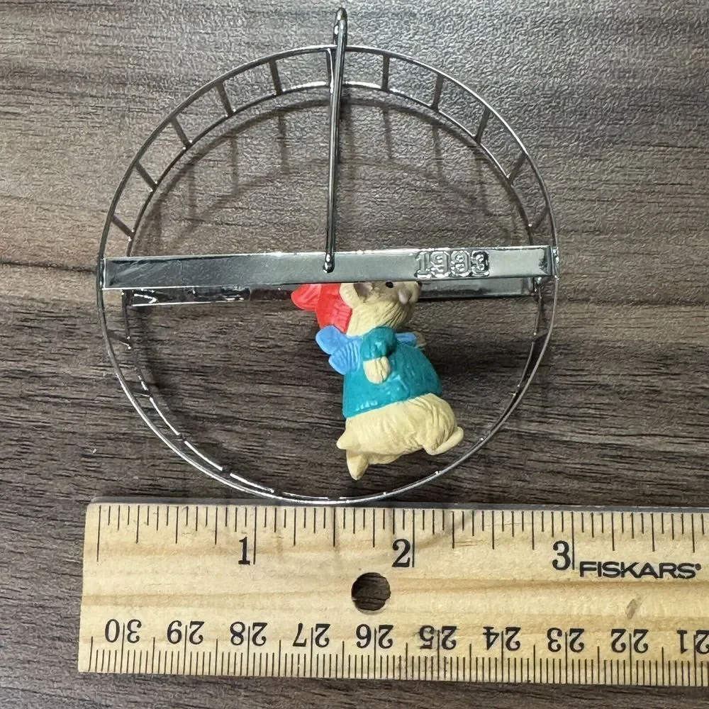 Hallmark Keepsake Ornament Big Roller Wheel Spins Series Hamster Wheel‎ 1993